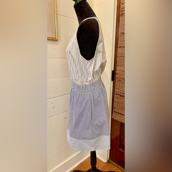 Central Park West Blue and White Striped Mini Dress - Picture 2 of 7